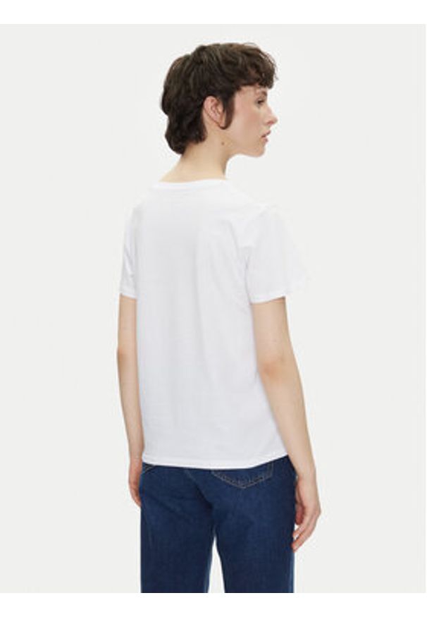 Pepe Jeans T-Shirt Macy PL506051 Biały Regular Fit. Kolor: biały. Materiał: bawełna