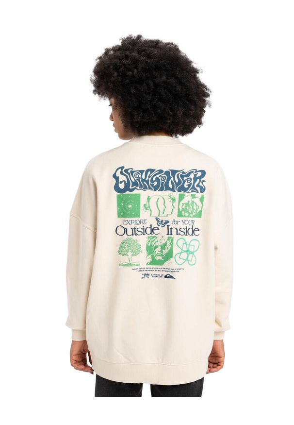 Quiksilver - Bluza z okrągłym dekoltem dla Kobiety WORKWEAR Biały. Kolor: biały. Materiał: materiał, poliester, bawełna