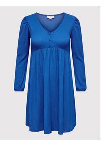 ONLY Carmakoma Sukienka codzienna Nanna 15265672 Niebieski Regular Fit. Okazja: na co dzień. Kolor: niebieski. Materiał: syntetyk. Typ sukienki: proste. Styl: casual #5
