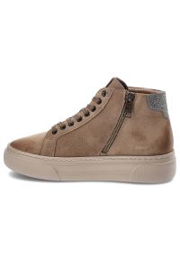 Brązowe Sneakersy CheBello Stylowe Skórzane Buty Damskie. Kolor: brązowy. Materiał: skóra. Szerokość cholewki: normalna. Styl: elegancki #3