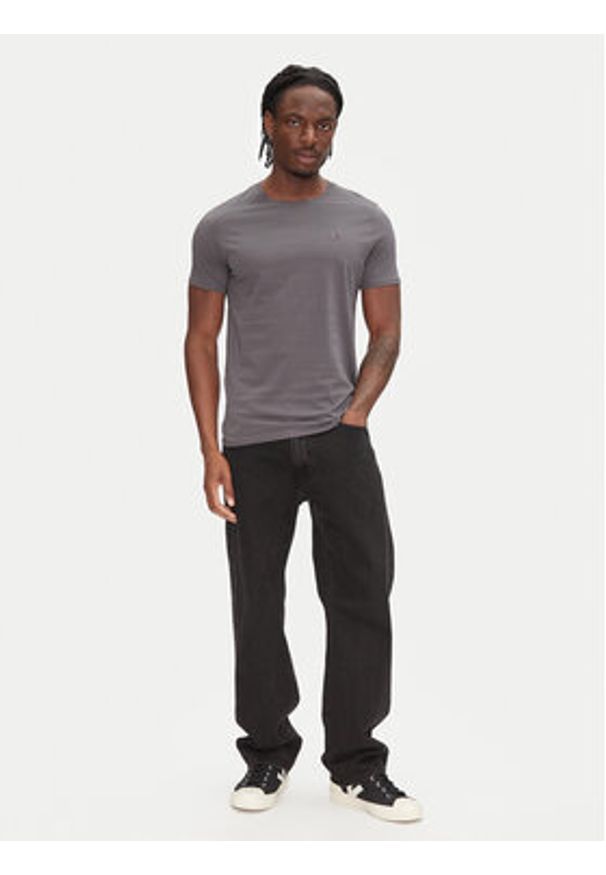 Tommy Jeans T-Shirt DM0DM04411 Szary Slim Fit. Kolor: szary. Materiał: bawełna