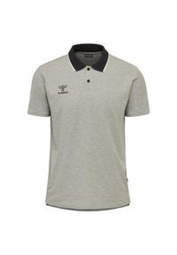 Polo Hummel Move. Typ kołnierza: polo. Kolor: szary. Sport: piłka nożna #1