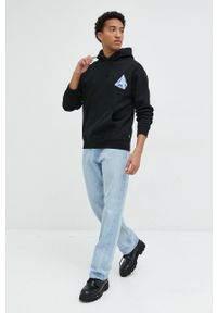 HUF bluza męska kolor czarny z kapturem z nadrukiem. Typ kołnierza: kaptur. Kolor: czarny. Wzór: nadruk #2
