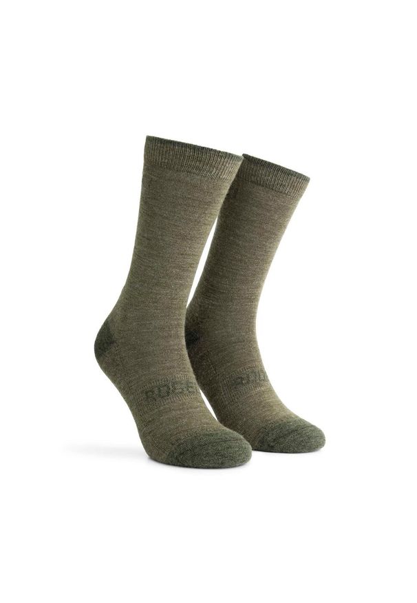 ROGELLI - Skarpetki zimowe unisex Rogelli Merino z owczej wełny 2-pack. Kolor: zielony, beżowy, wielokolorowy. Materiał: wełna. Sport: kolarstwo
