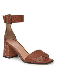 Pollini Sandały SA16126C1ITDP217 Brązowy. Kolor: brązowy. Materiał: skóra #4