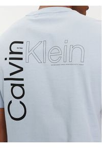 Calvin Klein T-Shirt Angled Back Logo K10K112495 Błękitny Regular Fit. Kolor: niebieski. Materiał: bawełna