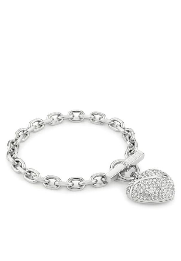 Guess Bransoletka JUBB04 496JW Srebrny. Materiał: ze stali, ze stali nierdzewnej. Kolor: srebrny