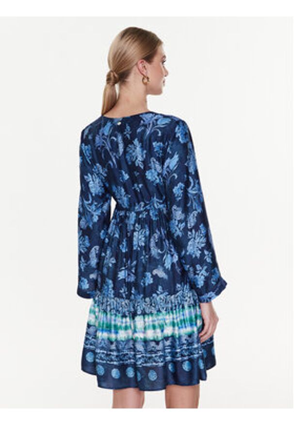 Replay Sukienka codzienna W9602.000.73950 Niebieski Regular Fit. Okazja: na co dzień. Kolor: niebieski. Materiał: wiskoza. Typ sukienki: proste. Styl: casual