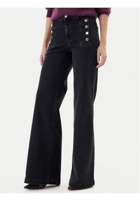 ViCOLO Jeansy DF5078 Czarny Wide Leg. Kolor: czarny