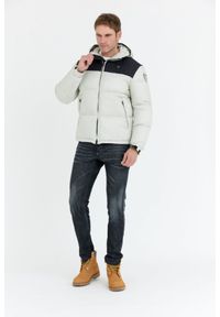 Blauer USA - BLAUER Szara kurtka męska Cooper z logo na kapturze, Rozmiar XXL. Kolor: szary #4