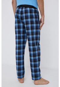 BOSS - Boss - Spodnie piżamowe bawełniane. Kolor: niebieski. Materiał: bawełna #4