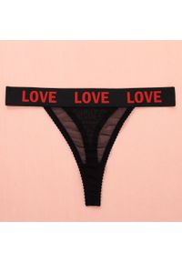 Intica - Komplet bielizny z napisem LOVE ultracienki Ingelise. Kolor: czarny. Materiał: materiał, skóra. Długość: krótkie. Wzór: napisy #6