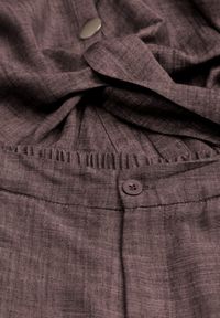 Renee - Brązowy Komplet z Wiskozą Bawełną i Lnem Wiązana Koszula i Szerokie Spodnie Ravisela. Kolor: brązowy. Materiał: wiskoza, bawełna, len #8