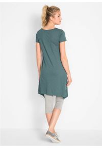Sukienka bawełniana z przędzy mieszankowej, krótki rękaw bonprix zielony eukaliptusowy. Kolor: zielony. Materiał: bawełna. Długość rękawa: krótki rękaw #6