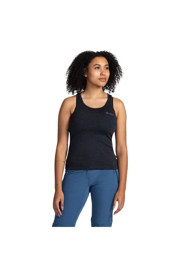 Damski tank top Kilpi Mirien. Kolor: szary. Materiał: wełna. Długość rękawa: bez rękawów. Sport: turystyka piesza