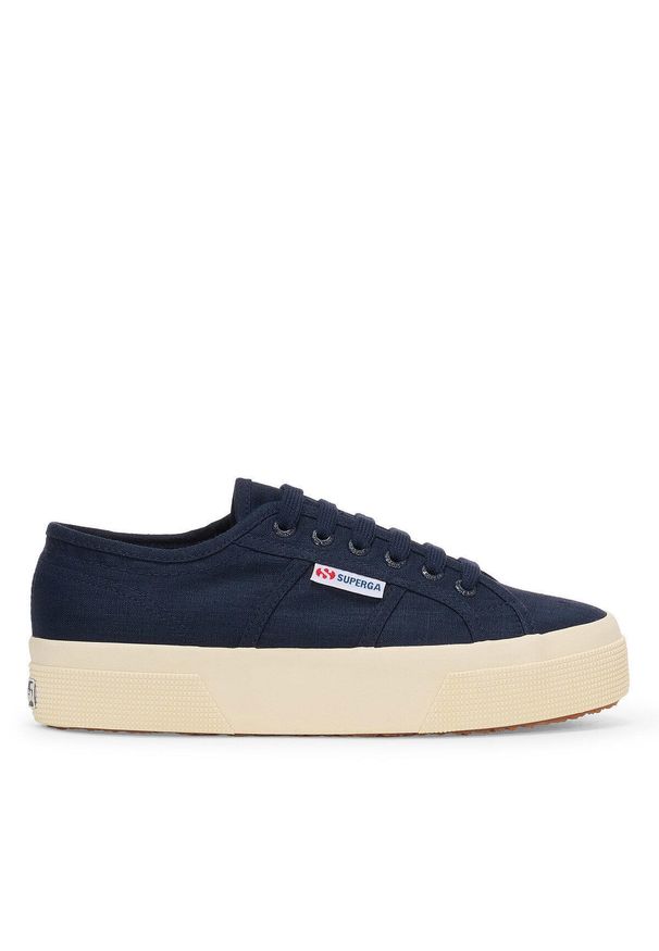 Trenerzy damscy Superga 2740 Platform Linen. Okazja: na co dzień. Kolor: niebieski. Obcas: na platformie