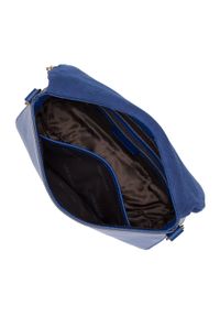 Wittchen - Damska torebka z dwóch rodzajów skór z kieszenią w klapie granatowa. Kolor: niebieski. Wzór: aplikacja, paski. Materiał: skórzane. Styl: elegancki #2