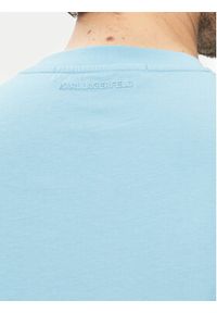 Karl Lagerfeld - KARL LAGERFELD T-Shirt 755030 542225 Niebieski Regular Fit. Typ kołnierza: dekolt w karo. Kolor: niebieski. Materiał: bawełna