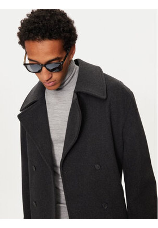 Michael Kors Płaszcz wełniany CF42083BQA Szary Oversize. Kolor: szary. Materiał: syntetyk