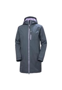 Kurtka przeciwdeszczowa damska Helly Hansen Long Belfast Winter. Kolor: niebieski. Sport: turystyka piesza