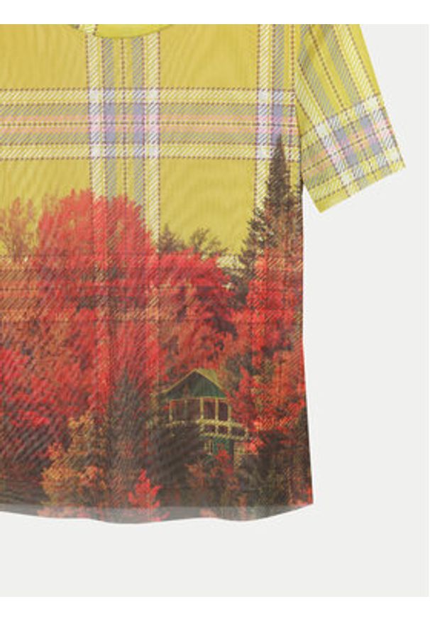 Desigual T-Shirt Double 24WWTK27 Kolorowy Slim Fit. Materiał: syntetyk. Wzór: kolorowy
