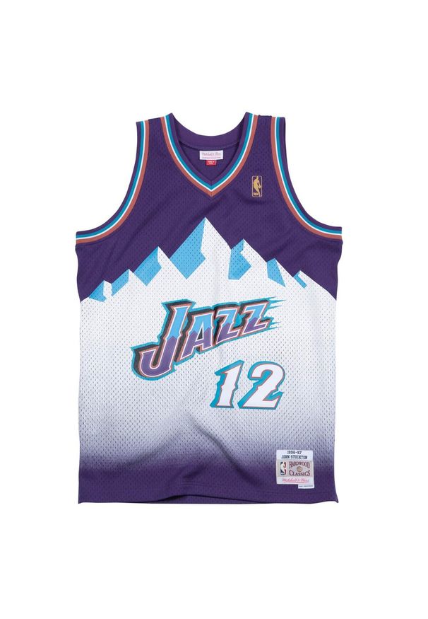 Mitchell & Ness - Koszulka Nba Utah Jazz John Stockton. Kolor: fioletowy, biały, wielokolorowy. Sport: koszykówka