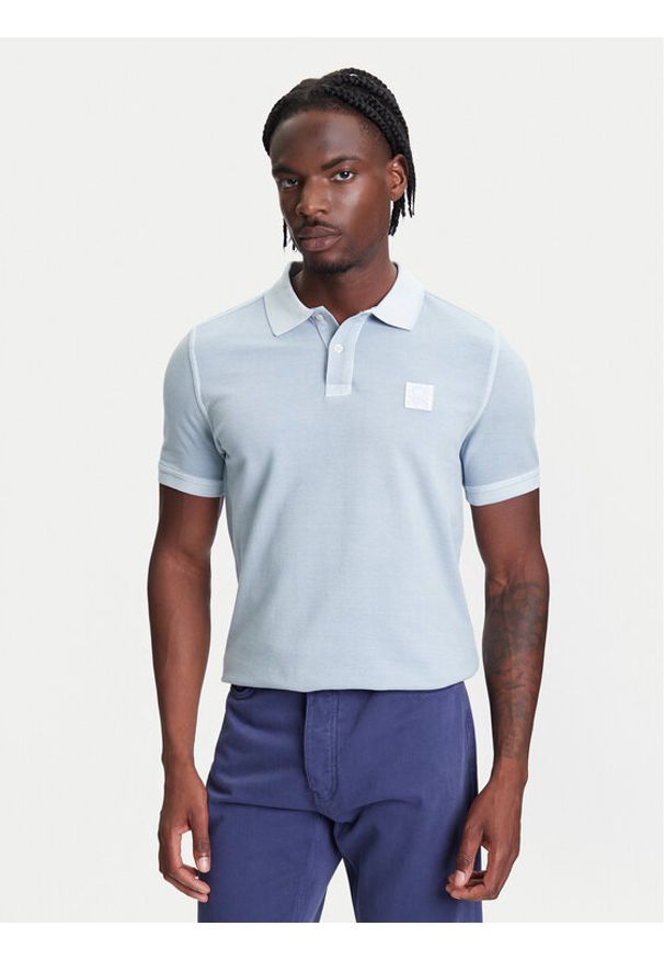 United Colors of Benetton - United Colors Of Benetton Polo 3089U302D Niebieski Regular Fit. Typ kołnierza: polo. Kolor: niebieski. Materiał: bawełna