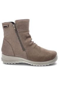 Szare Botki G-Comfort Ocieplane Buty Damskie. Okazja: na co dzień. Zapięcie: zamek. Kolor: szary. Materiał: skóra, futro. Wzór: aplikacja. Obcas: na obcasie. Styl: casual, elegancki. Wysokość obcasa: niski #3