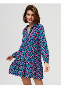 Sinsay - Sukienka mini babydoll - czarny. Kolor: czarny. Materiał: wiskoza. Długość: mini
