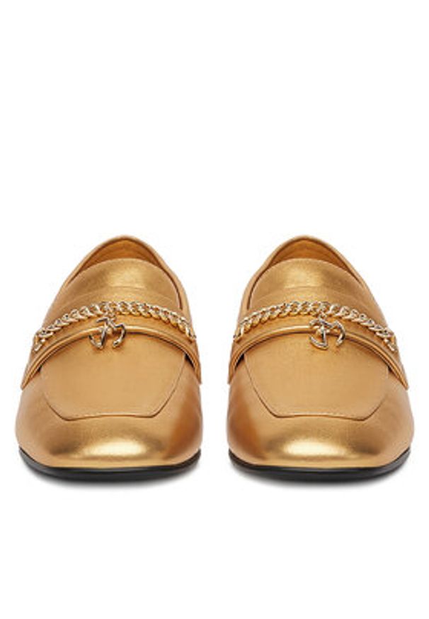 Eva Minge Loafersy CYNIA-LT2513-37 Złoty. Kolor: złoty. Materiał: skóra