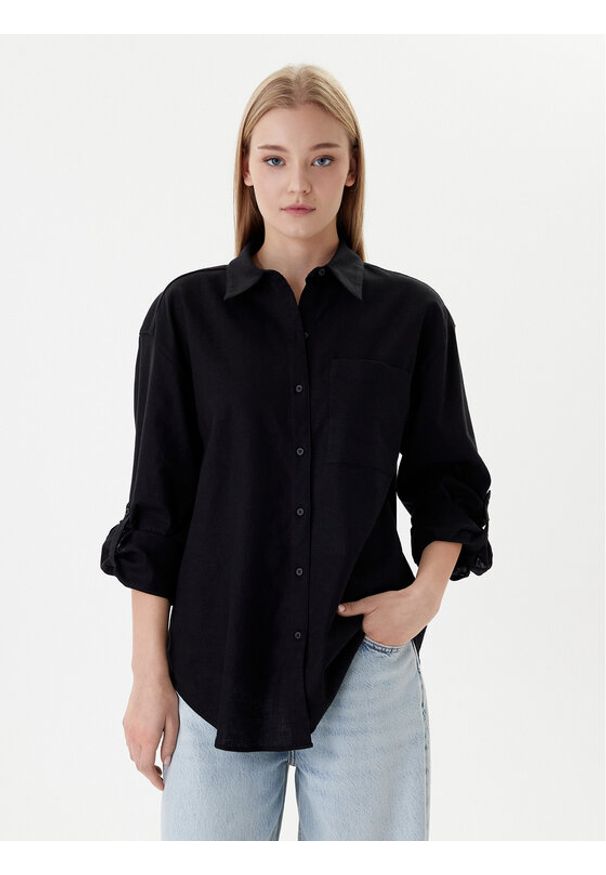 Calvin Klein Jeans Koszula LV044E195G Czarny Regular Fit. Kolor: czarny. Materiał: bawełna