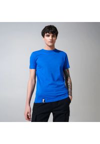 Sinsay - Koszulka z nadrukiem - Granatowy. Kolor: niebieski. Wzór: nadruk