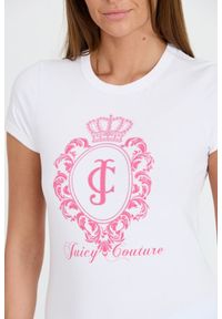 Juicy Couture - JUICY COUTURE Biały damski t-shirt Heritage Crest Fitted, Rozmiar S. Kolor: biały #4