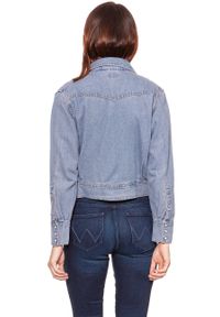 Wrangler - DAMSKA KURTKA JEANSOWA WRANGLER SHACKET PINK TINT W5254LWYX 112129396. Materiał: jeans