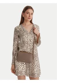 Calvin Klein Torebka Foil Logo Elongated Camera Bag LV04F3276G Beżowy. Kolor: beżowy. Materiał: skórzane #1