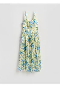 Reserved - Sukienka w kwiaty - wielobarwny. Materiał: wiskoza, tkanina. Wzór: kwiaty #1