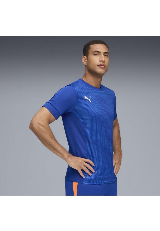 Puma - Męska koszulka Individual Padel z grafiką PUMA Vivid Blue White. Kolor: niebieski, wielokolorowy, biały