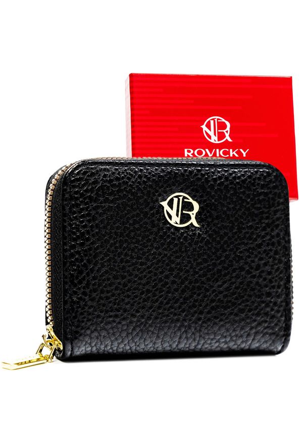 ROVICKY - Portfel czarny Rovicky R-PRK-02-F19. Kolor: czarny. Materiał: skóra ekologiczna