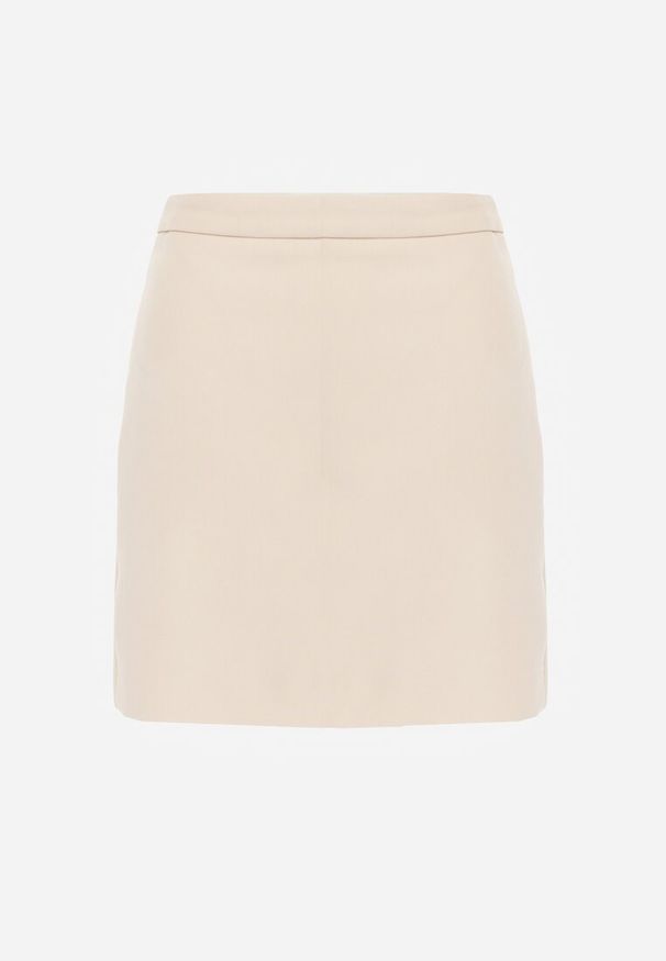Renee - Beżowa Ołówkowa Spódnica VICES w Stylu Basic Fretima. Okazja: na komunię, na co dzień. Kolor: beżowy. Materiał: dzianina. Styl: elegancki, casual