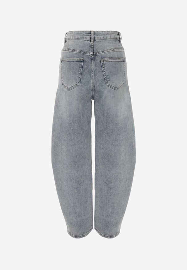 Renee - Jasnoniebieskie Jeansy z Bawełny Barrel Leg High Waist Vezorea. Okazja: na co dzień. Stan: podwyższony. Kolor: niebieski. Sezon: lato. Styl: casual