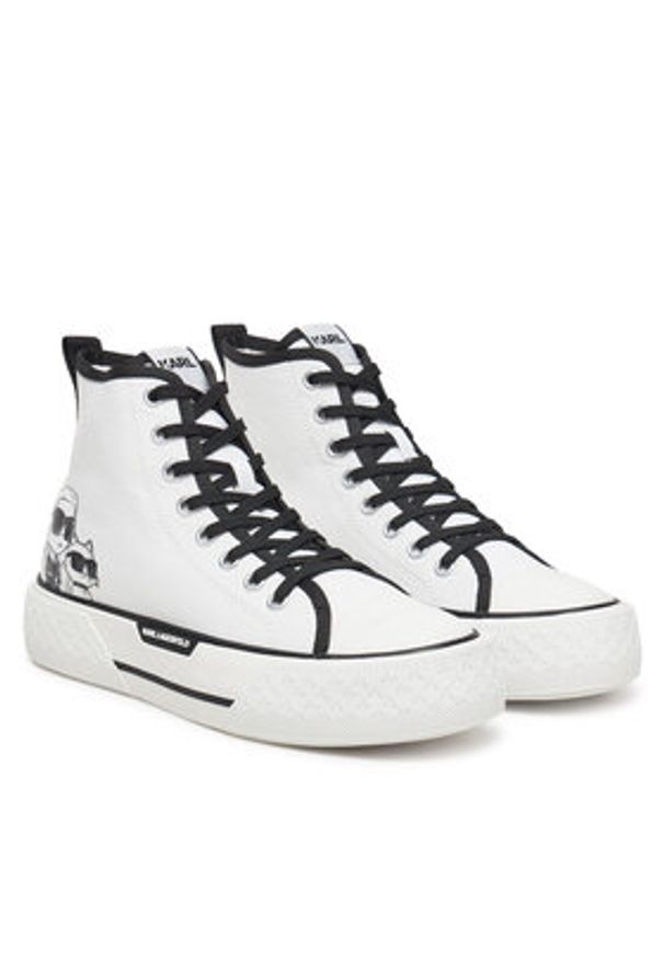 Karl Lagerfeld - KARL LAGERFELD Trampki KL60654T Biały. Kolor: biały. Materiał: materiał