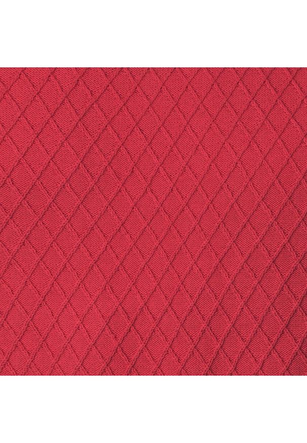 Bawełniany Sweter Męski, Okrągły Dekolt - Pako Jeans - Czerwień, Tkanina z Fakturą. Kolor: czerwony. Materiał: bawełna. Styl: klasyczny, elegancki
