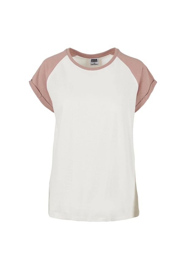 Urban Classics - T-shirt Damski Kontrastowy Raglanowy. Kolor: wielokolorowy, różowy, beżowy. Długość rękawa: raglanowy rękaw