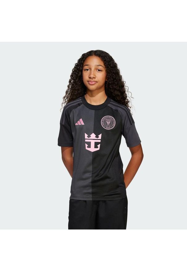 Adidas - Koszulka Inter Miami CF 25/26 Messi Away Kids. Kolor: czarny. Materiał: materiał. Sport: piłka nożna