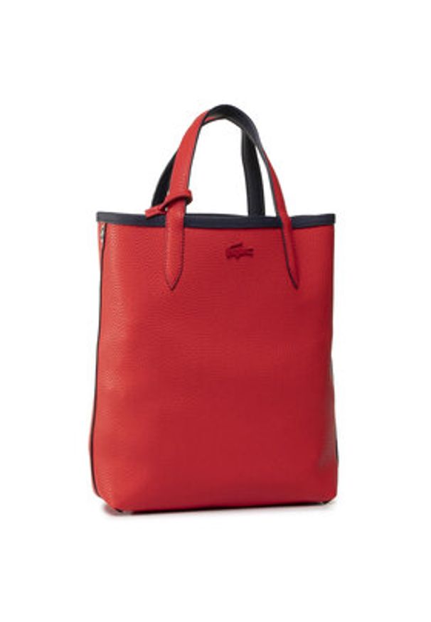 Lacoste Torebka Vertical Shopping Bag NF2991AA Granatowy. Kolor: niebieski. Materiał: skórzane