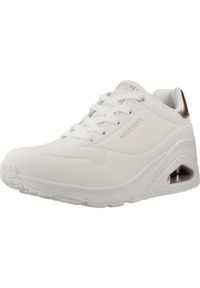 skechers - Buty Kobieta Skechers Uno Wedge biały. Kolor: biały. Model: Skechers Sport. Sport: turystyka piesza