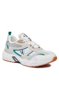 Calvin Klein Jeans Sneakersy Retro Tennis Su-Mesh YM0YM00589 Biały. Kolor: biały. Materiał: skóra #5