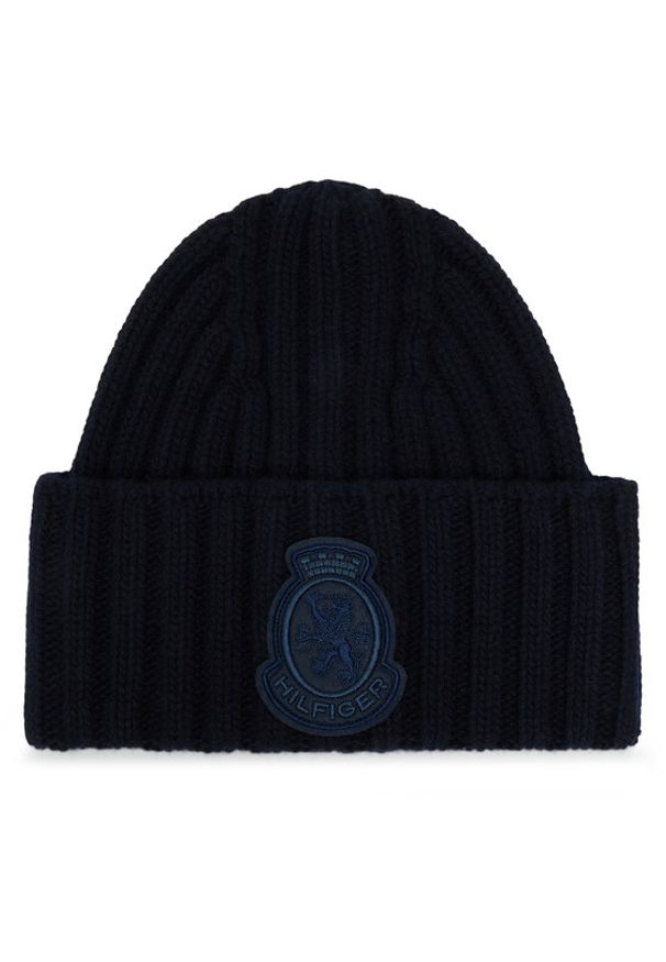 TOMMY HILFIGER - Tommy Hilfiger Czapka Th Crest Fluffy AW0AW18210 Granatowy. Kolor: niebieski. Materiał: wełna