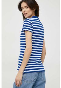 TOMMY HILFIGER - Tommy Hilfiger polo damski kolor niebieski z kołnierzykiem. Typ kołnierza: polo. Kolor: niebieski. Materiał: dzianina. Długość: krótkie #3
