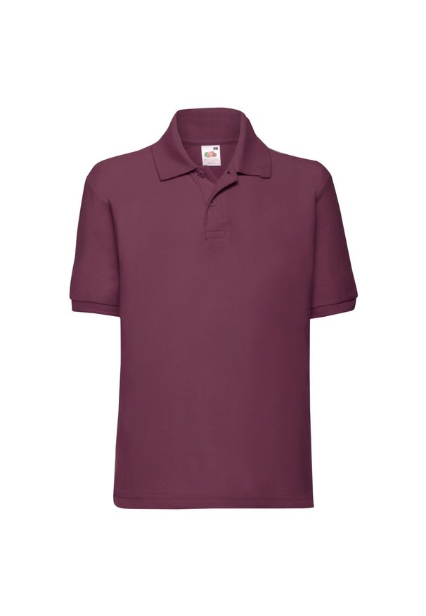 FRUIT OF THE LOOM - Koszulka Polo Dla Dzieci 65/35. Typ kołnierza: polo. Kolor: czerwony, wielokolorowy, brązowy